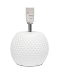 White Ceramic Bedside Lamp With Pink Dotted Texture Shade base, compact design ideal for bedrooms or dorms, 40W candelabra bulb compatible