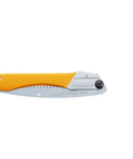 GomBoy Curve Professional Folding Saw 240mm With Impulse Hardened Teeth, yellow handle, folded state, side view
