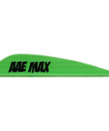 Bright green AAE MAX vane side view, Max Stealth Vanes Bright Green 2.7 Inch Fletching Vanes 50 Pack For Arrows Ultra Durable Lightweight Arrow Flight