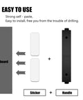 Diagram showing installation of 10 Pack Self Stick Push Pull Helper ABS Plastic Wardrobe Handles For Cabinets And Drawers
