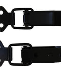 4 Pack Matte Black Spring Loaded Toggle Latch Clips For Boxes Cases Chests And Trunks Heavy Duty Weatherproof Catch Clamps For Indoor And Outdoor Use With 4.2mm Mounting Hole And 73.5mm Length, showing two clips from different angles