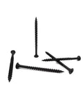 Heavy Duty Number Eight By Three Inch Drywall Screws Rock Solid Grip Coarse Thread Wood Fasteners on white background.