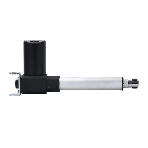 12V Linear Actuator With Telescoping Push Rod Beefy 6000N Thrust 800mm Stroke 5 Mm Per Second Travel Ideal For Solar Panels And Lift Tables Heavy Duty Workhorse Motion Control For Industrial Automation Smooth And Precise Repeatable Motion, side view