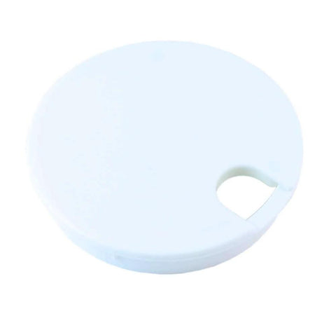 Round Wire Management Grommet with Removable Lid, 4 Inch Cut Hole, White PVC Cable Grommet for Desk or Wall Installations