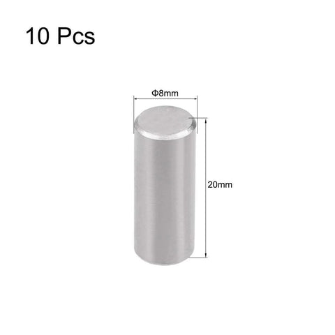 10 Pieces 8mm By 20mm Dowel Pins 304 Stainless Steel For Shelf Support Smooth Centerless Ground Finish Rust And Corrosion Resistant