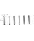 40Pcs Robot Drive Shaft Model Axle Kit for DIY Micro RC Cars Steering and Gear Systems, durable metal rods shown with dimensions