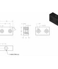 Heavy Duty T8 Acme Lead Screw Nut Block For 8mm Linear Guides With Hella Smooth Brass Or POM Flange Mount technical drawing dimensions.
