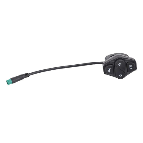 All In One Handlebar Control Switch For Electric Scooters With Headlight Horn And Turn Signals Multifunction Switch Assembly shown with cable