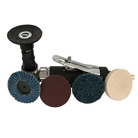 Precision Workhorse Pneumatic Angle Die Grinder 20000 Rpm 90 Degree Mini Sander Polisher Tool Kit with assorted sanding discs