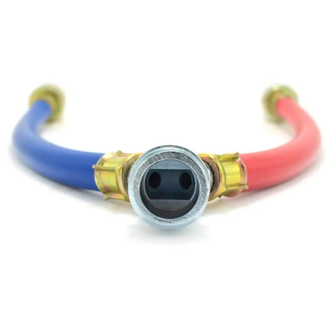 Y Shape Washing Machine Hose Connector For Hot And Cold Water, 3/4 Inch Female, Blue and Red Coded, Heavy Duty Rubber