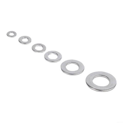 105-Piece Stainless Steel Flat Washer Set For Metric Sizes M3 M5 M6 M8 M10 Gasket Rings No Fuss For Home Improvement Outdoor Projects And Furniture Assembly Rust Resistant Durable With Smooth Edges, stainless washers
