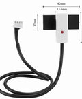 Non-Touch 24V Liquid Level Sensor With NPN/PNP Output For Non-Metallic Containers 20mm Sensing Range, white module, cable, dimensions.