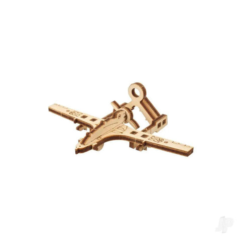 U Fidgets Invincibility Dope DIY Gear Spinner Fidget Toy With Tiny Hanging Eyelet That Doubles As Ornament Or Keychain, Made From Natural Composite Wood You Can Leave Bare Or Color With Paint Or Stain. wooden airplane shape with hanging eyelet, natural composite wood