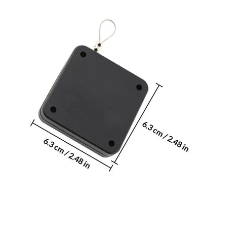 Automatic Retractable Door Closer Set Two Pack, Black ABS Plastic Self-Closing Cable, 6.3 cm x 6.3 cm, Easy No-Drill Install