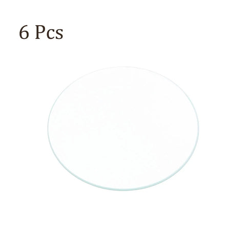 Six Pack 22mm Round Watch Crystal Lens Replacement Kit Clear Optical Glass Durable 1.1mm Thick shown with 6 pieces