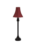 Buffet Table Lamps Set Of 2 With Bronze Finish And Burgundy Fabric Shade, 25.75 Inches Tall, Great For Office, Dorm, Bedroom Or Nightstand