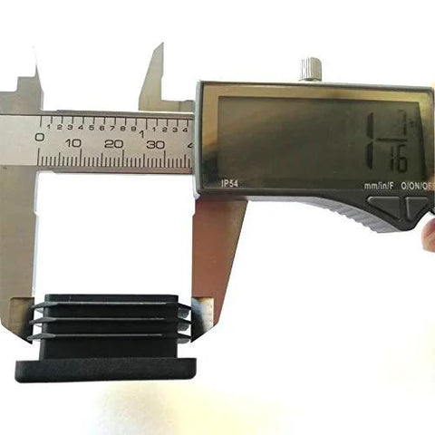8 Pack 1 1/2 Inch Square Black Plastic End Caps For Square Tubing measured with caliper