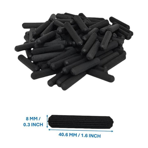 Premium PVC Dowel Pins For Woodworking And Furniture Repairs, Pack Of 100, 40MM Length And 8MM Diameter, Durable Plastic Dowels