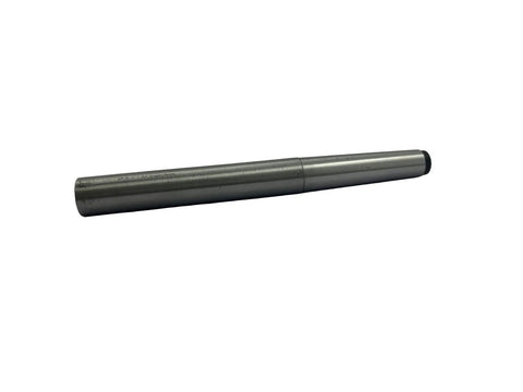Steel lathe alignment test bar mandrel, MT2, 180 mm overall length, used to align headstock and tailstock.