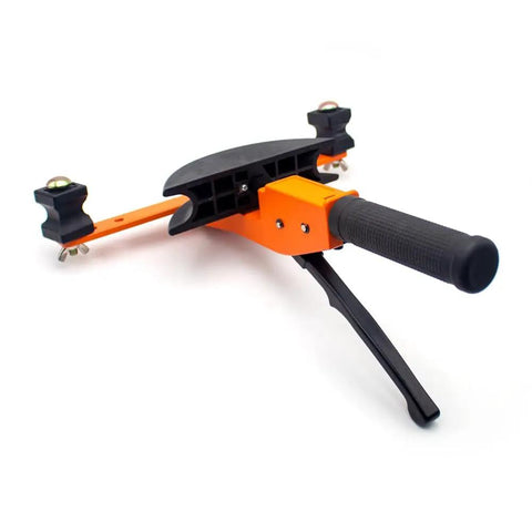 Heavy Duty Multi Size Copper Pipe Bending Tool Kit With Storage Case Fits Half Inch To One Quarter Inch Plastic And Aluminum Tubing For Pro Plumbing Hvac And Electrical Conduit Work Quick Nine Zero Angles close-up of copper pipe bender tool.