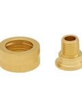 Brass Garden Hose Adapter 3/4 Inch GHT Female To 1/4 Inch NPT Male Swivel Connector, 2 Pack, Durable Brass Construction, Corrosion Resistant, Easy Fit For Outdoor Watering And Quick, Leak-Free Connections brass adapter parts shown on white background
