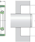 Technical diagram of a 200X230X15 HMS5 RG Radial Shaft Seal for oil or grease with rubber spring sealing lip, single lip.