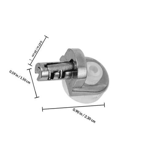 Close-up of a 24 Piece Cabinet Shelf Pin with Suction Cup and Zinc Alloy for Secure Shelf Support, showing dimensions.