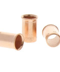 Three copper sleeves from 2006S Crimp Connector Pack Of 100 For 18 To 10 AWG Wire Solid Copper Sleeve Tough As Nails Low Crimping Pressure