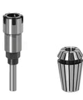 Super Durable 8Mm And Quarter Inch Shank Router Bit Extension Rod With Collet, showcasing collet and shank for woodworking tasks.