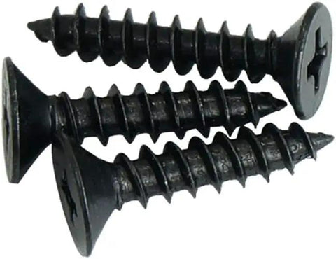 Heavy Duty Self Tapping Screws Set In Black Countersunk Flat Head M1.2 And M1.4 1000 Pcs Precision Machined Steel High Strength