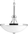 Topsail Three Light Inverted Pendant In Polished Chrome, Modern Ceiling Light Fixture For Living Room, Dining Area, Or Kitchen Island