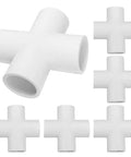 Six-pack of Four Way Flush Cross PVC Fitting for Home DIY Projects and Garden Three Quarter Inch Schedule 40 Connector White PVC Plumbing Cross