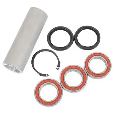 Heavy Duty Rear Wheel Bearing And Seal Rebuild Kit For Yamaha YZ125 1999 To 2022 includes bearings, seals, and spacer for smooth performance.