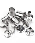 Beduan stainless steel 1.5-inch tri-clamp to 1.5-inch barb fittings set for home brew, with ferrules and clamps
