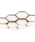 Super Sleek Dimmable Led Ceiling Pendant Light With Remote Control And Energy Saving Modern Chandelier for living room, featuring modern honeycomb design.