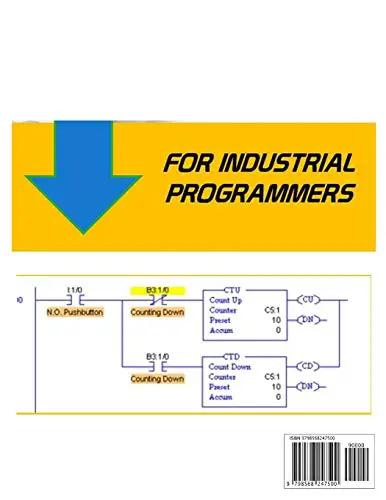 Practical Ladder Logic PLC Programming Guide For Beginners cover showing diagrams for industrial programmers.