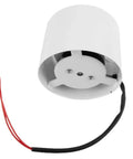 Pro Level 100mm Inline Duct Fan Whispers Silently While Pulling Smoke Directly Out From Kitchen Or Shop Grease Fume Ventilation Unit with exposed wires.