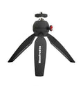 PIXI Mini Tripod With Handgrip For Compact System Cameras, DSLRs And Mirrorless, Video Grip Stabilizer, durable build, shown unfolded.