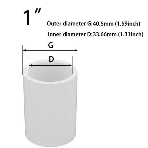Dimensions of 1 Inch PVC Coupling 2 Way Pipe Fittings Furniture Grade Schedule 40 Socket To Socket Heavy Duty Slip Connectors