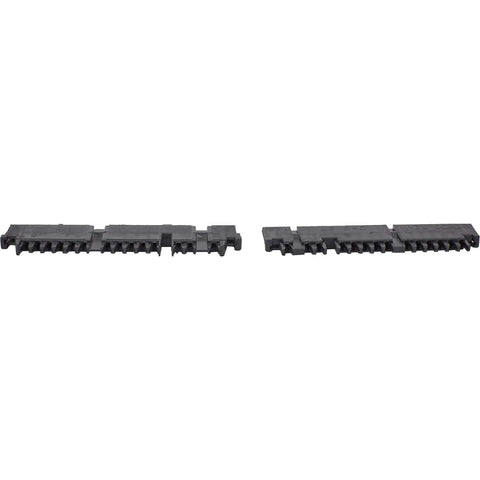 GM steering column harness connectors, two black plastic plugs with multiple pins