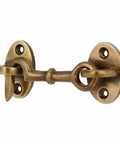 Set Of 2 Heavy Duty Brass Cabin Hooks With Two And Three Quarter Inch Latch For Cabin Doors Gates Windows Sash Locks Barn Doors And Latches Antique Brass Finish Tough As Nails Built To Last Easy To Install Rustic Hardware.