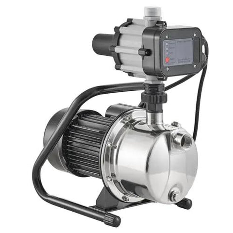 1HP Shallow Well Pump Portable Jet Pump With Automatic Controller 1380 GPH 145 Ft Head Stainless Steel Water Transfer