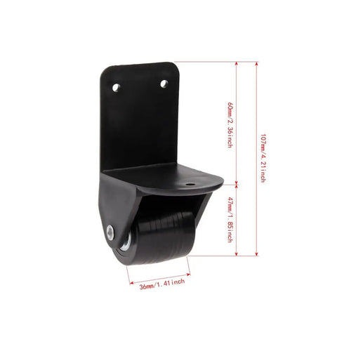 Heavy Duty Universal Luggage Caster Wheels Silent Swivel Suitcase Replacement Casters with a sturdy black plastic bracket.
