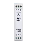DIN Rail Power Supply 24W 24V 1A Industrial Grade With Full Range 85-264VAC Input For Automation Control Systems Durable Rugged Overload Protected And Plug And Play Mounting, front view