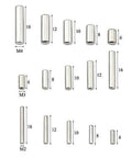Assorted stainless steel dowel pins in various sizes, part of the 225 Pcs M2 M3 M4 Stainless Steel Dowel Pins Assortment Kit With Storage Box.