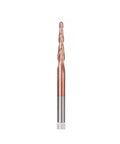 Professional Grade Premium Carbide Cnc Ball Nose End Mill Cutter Hrc62 TiCN Coated with a 3.175mm shank for precision engraving.
