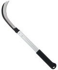Beefy Heavy Duty Harvest Sickle With Carbon Steel Blade And Aluminum Handle, 14.5 Inch Tubular Shaft, Black Soft Rubber Grips, 9 Inch Hooked Blade.