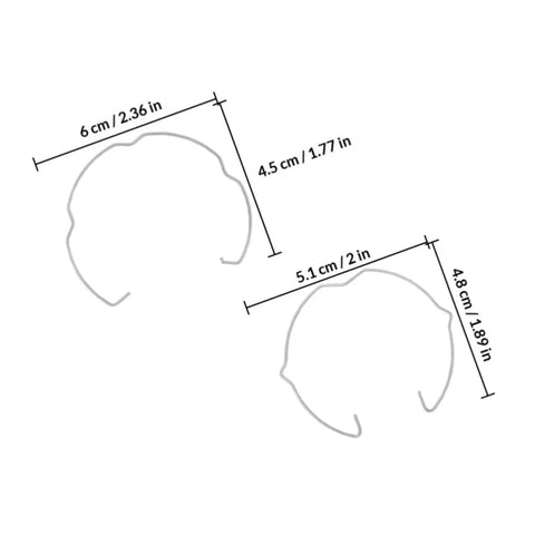 Diagram of Six Pack Recessed Light Spring Clips Made From Manganese Steel With High Elasticity showing dimensions.