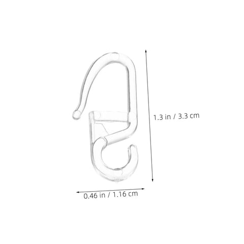 Clear hook from Plastic Shower Curtain Hooks Set With Smooth Glide for Windows and Bathrooms 150 Pcs Small Size Drapery Hangers