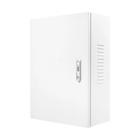 Rock Solid Outdoor Electric Vehicle Charger Cover With Keylock And Wall Mount Heavy Duty Weatherproof Electrical Enclosure Box, white with lock.